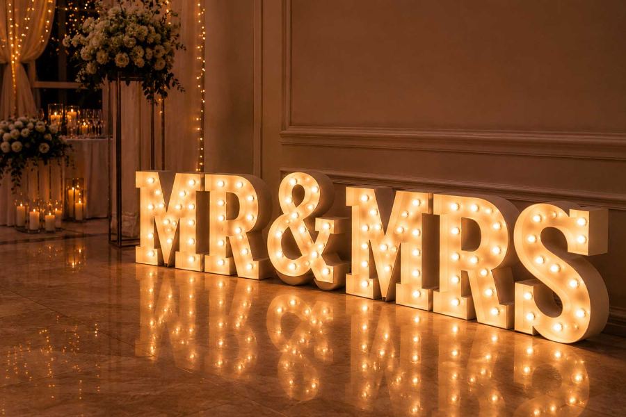 MR & MRS marquee
